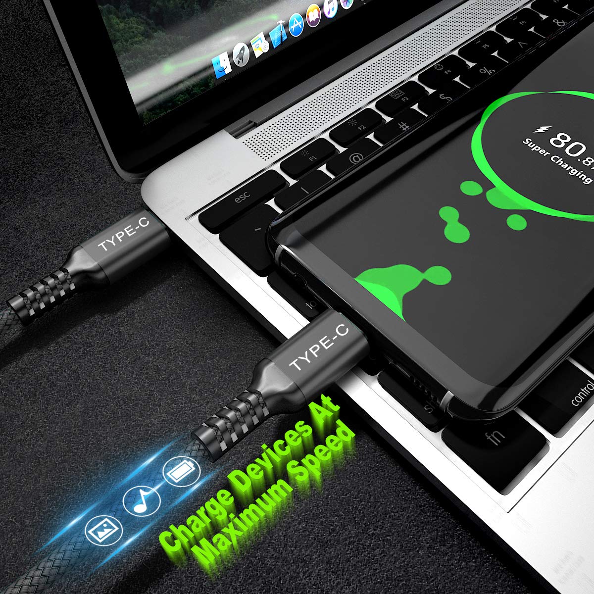 BASESAILOR Cavo USB-C a C 100W 4.5M con Adattatore USB,Caricatore Rapido 20V/5A PD per MacBook, iPad Pro 2022 Generazione,iPhone 15 16 Pro Max,Samsung Galaxy M11 M21 M31 M51M52 A13 A14 A21 A22 A40 A60