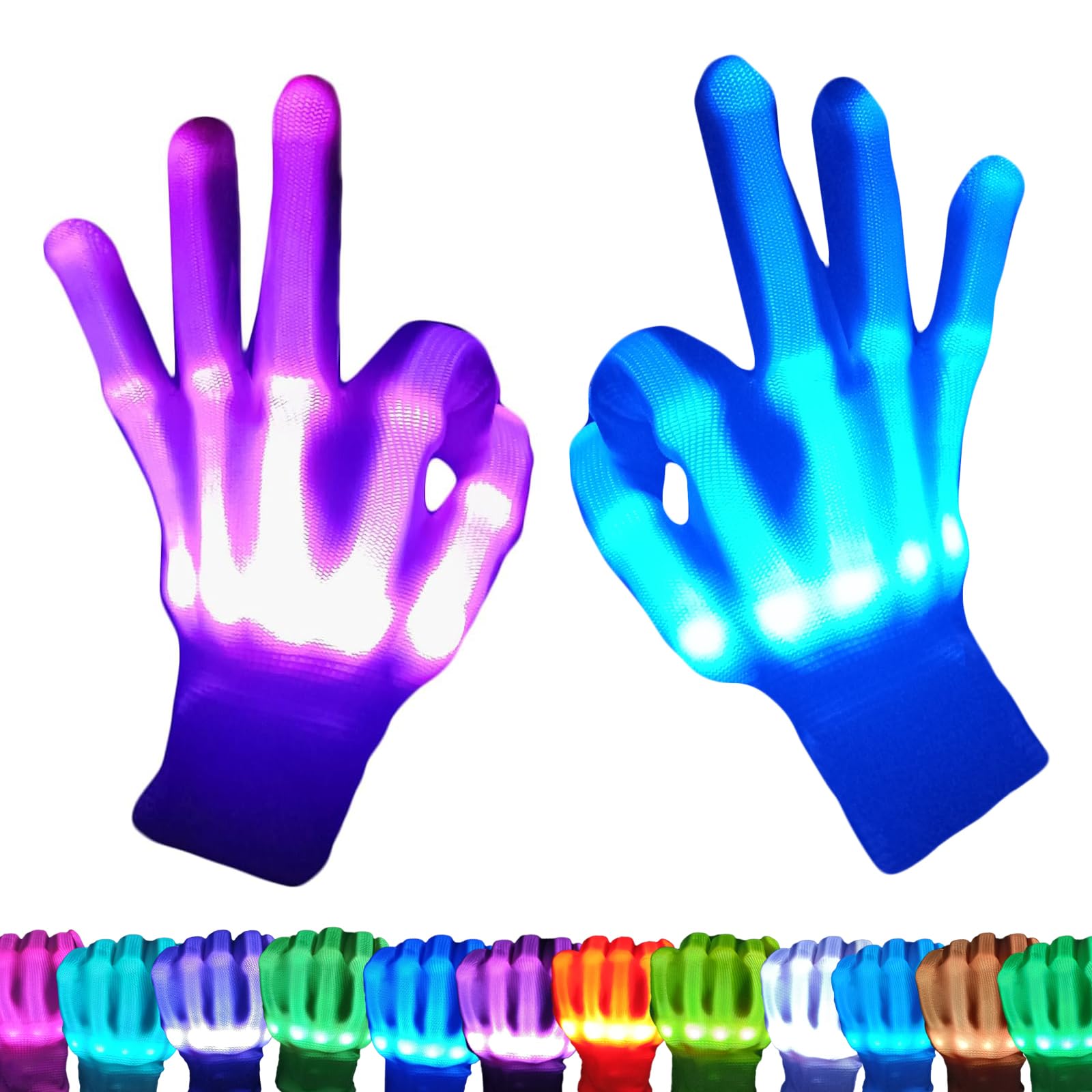 Illuminated Apparel Kids LED Light Up Flashing Gloves For Halloween Party Festival (4-7 Years