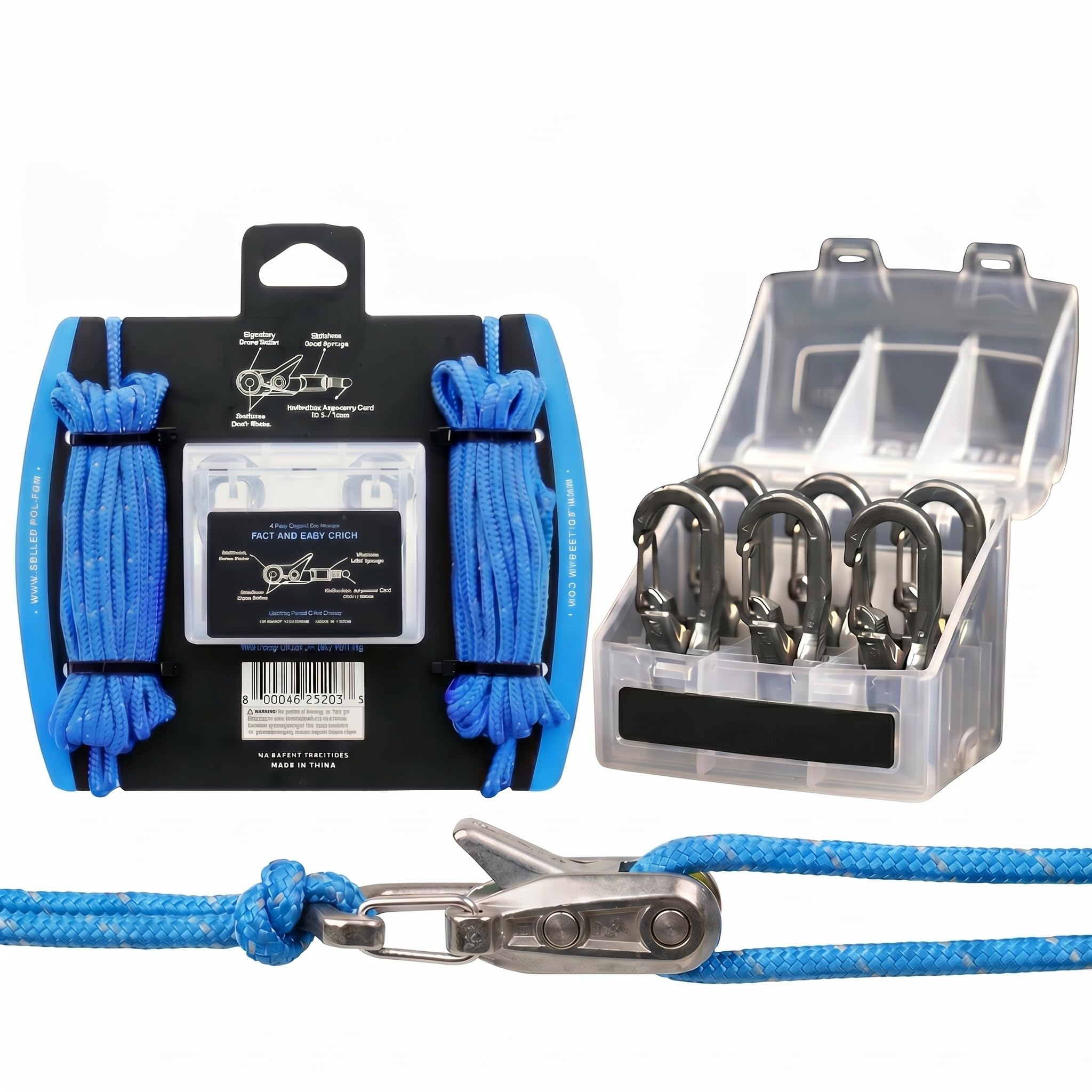 Rope Roller Cam Lock Tensioner, Rope Rollers for Para Cord, Cord and Roped Tightening Tool with Stainless Steel Springs, Outdoor Ropes Roller Cinching Tool for Camping, Hiking, Boat & Stationary