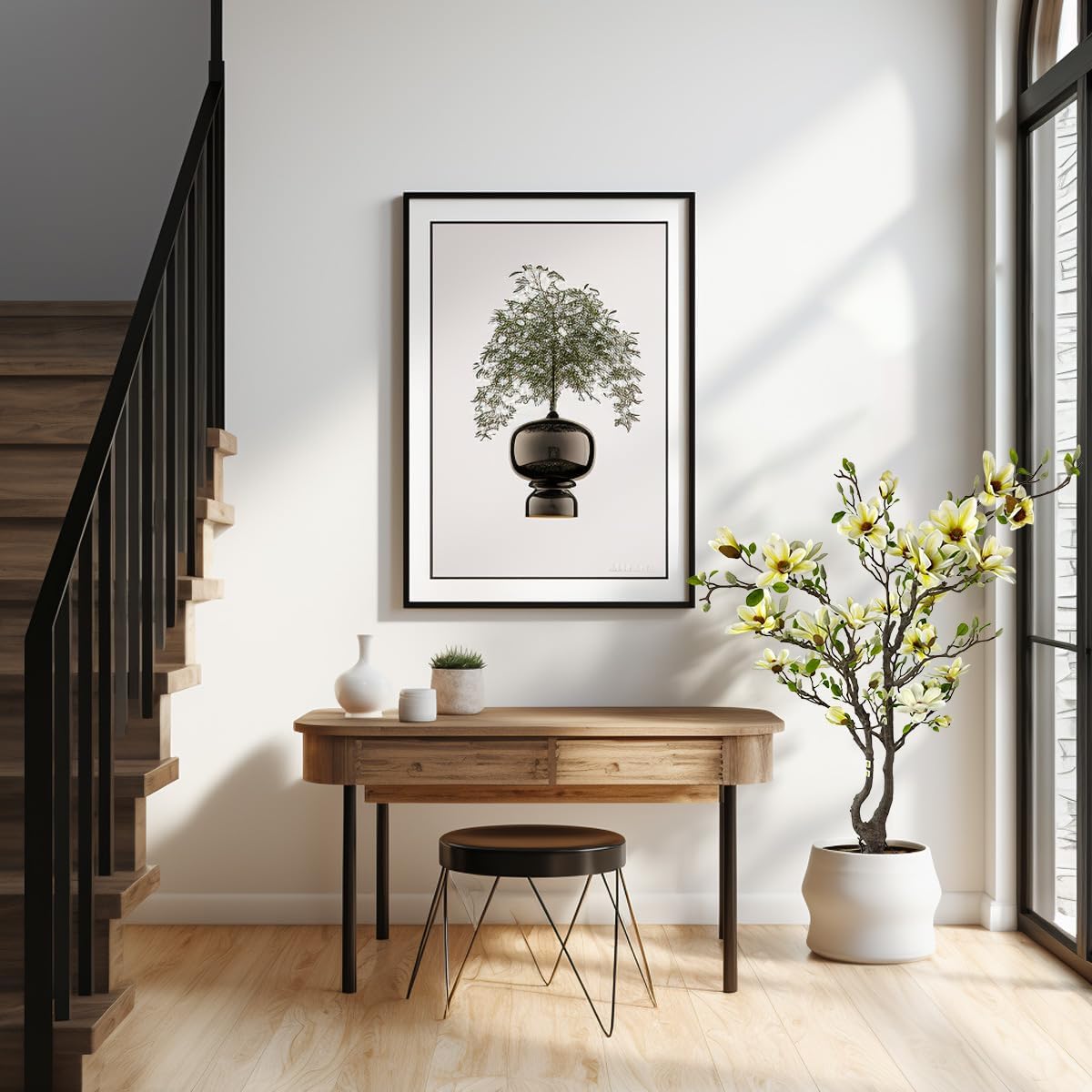 5ft White Artificial Magnolia Tree - Lifelike Faux Tree for Indoor/Outdoor Decor - Perfect for Home, Porch, or Office (1, White, 5ft) - Image 8