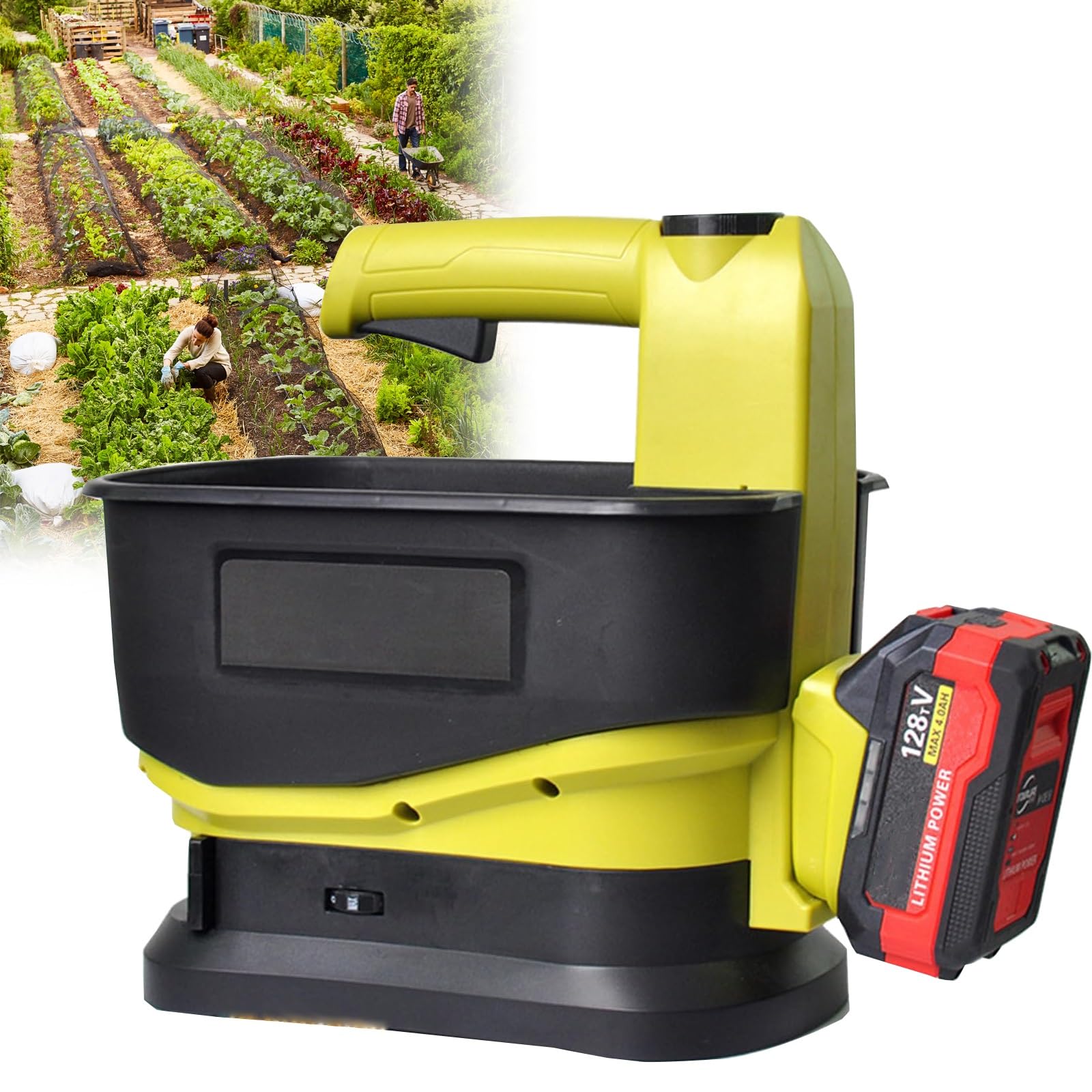 Semoir à Gazon Portable sans Fil, semoir Manuel de 5,5 L pour Une Application Facile des graines, des Engrais et de l;Engrais – Idéal pour l;Entretien du Jardin