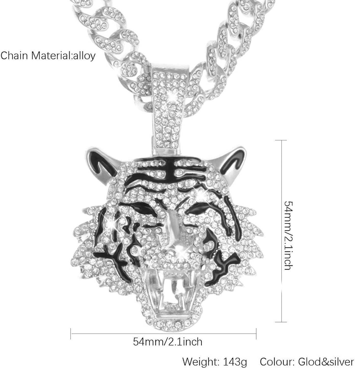 Miami Mens Cuban Link Chain Silver Gold Plated Bling Cuban Necklace Diamond Chain for Men iced out chain Hip Hop Necklace - Image 2