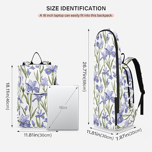 Miniatura 3 de Tennis and Badminton Bag Large Storage Iris Flowers 3 Rackets Badminton Racket Bag for Teen Boys Girls Men Women bolsos para raquetas de