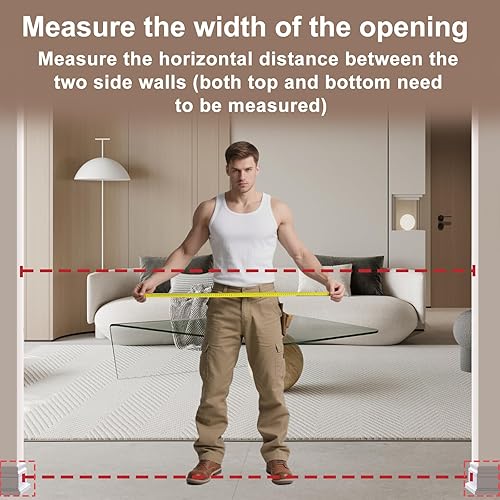 Miniatura 40 de WAOWAO Puerta de seguridad para bebés 52.76-62.2" extra ancha con montaje a presión, con apertura de vaivén, cierre automático, de metal negro