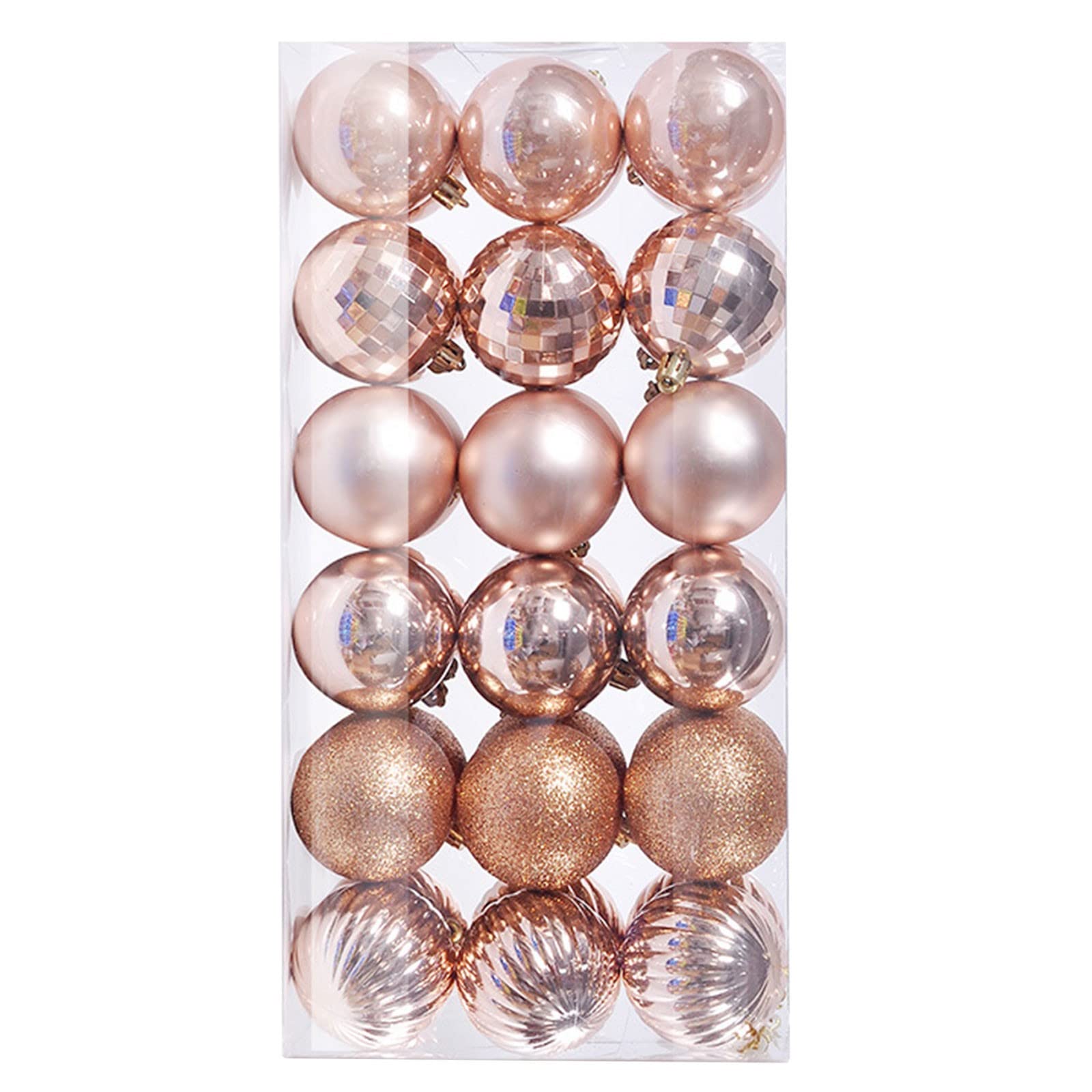 Shatterproof 3cm Christmas Decorations Baubles Hanging Christmas Bauble Plastics Christmas Tree Balls Rose Gold Christmas Decorations For Tree 36Pcs Holiday Wedding Party Christmas Tree Ornaments