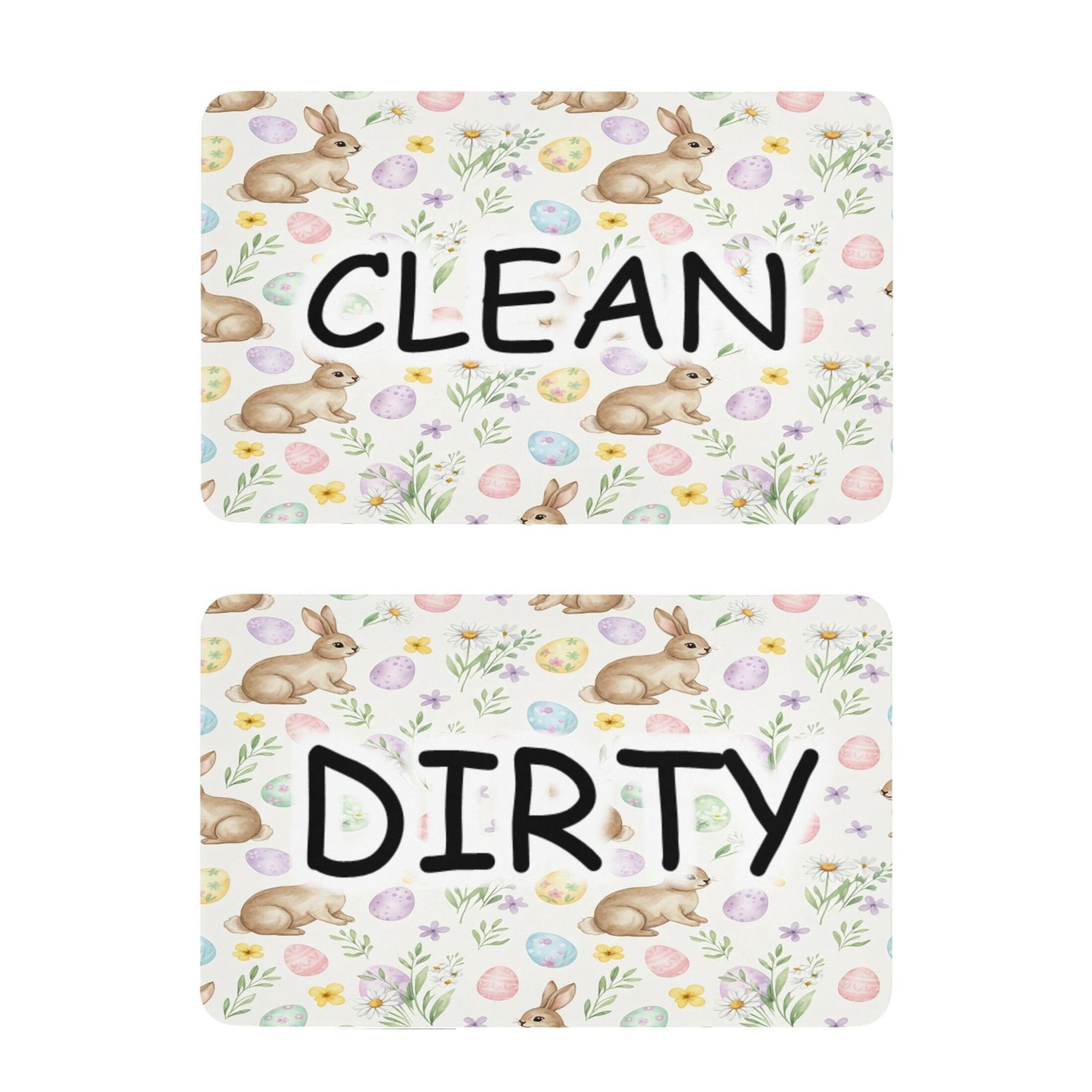 Kutsu Dishwasher Magnet Clean Dirty Sign Indicator, Bunny Fridge Magnet, Easy to Read, 2 Pack
