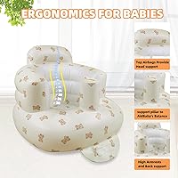 Vista 2 de Asiento de bebé inflable mejorado con bandeja para bebés de 3 a 36 meses, asiento de bumbo con bomba de aire integrada con bandeja, silla de bebé