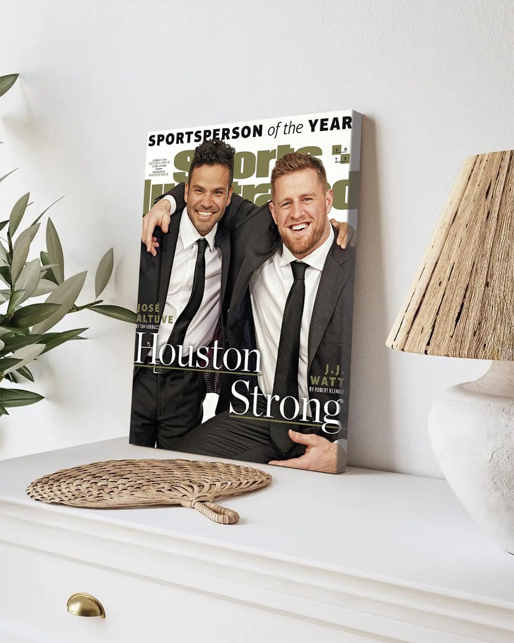 GADGETS WRAP Canvas Gallery Wrap Framed for Home Office Studio Living Room Decoration (9x11inch) - Houston Texans J.J. Watt And Houston Astros Jose