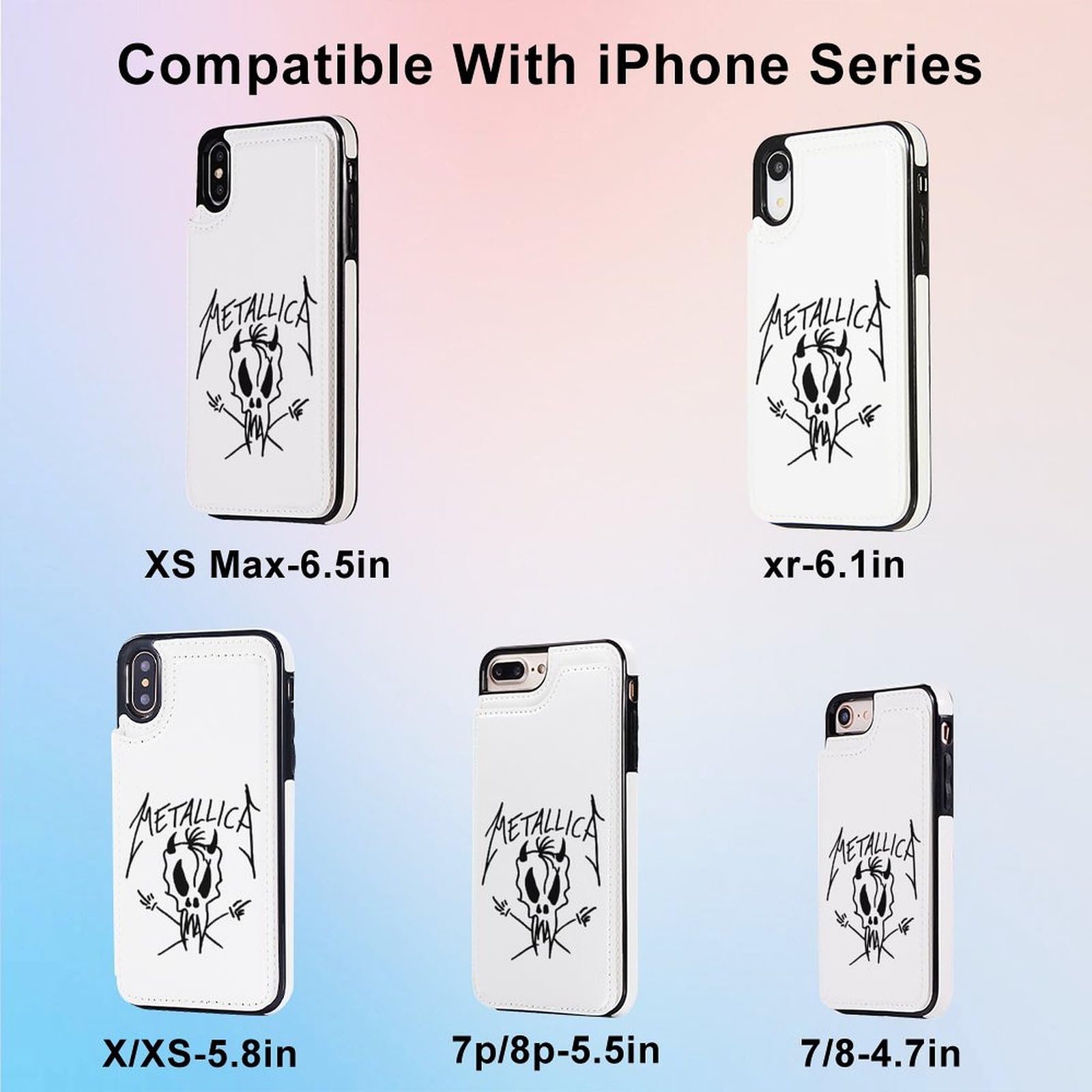 Amazon.co.jp: iPhone X/XSケース 手帳型 メタリカ METALLICA iPhone X