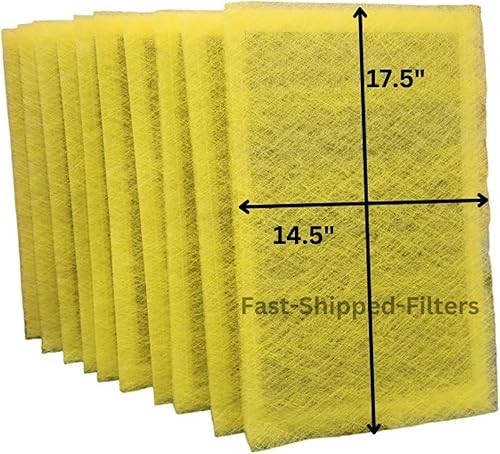 Fast-Shipped-Filters - Paquete de 10 almohadillas de filtro polarizadas de repuesto para filtro de aire de 16 x 20 pulgadas de una hora, repuesto de