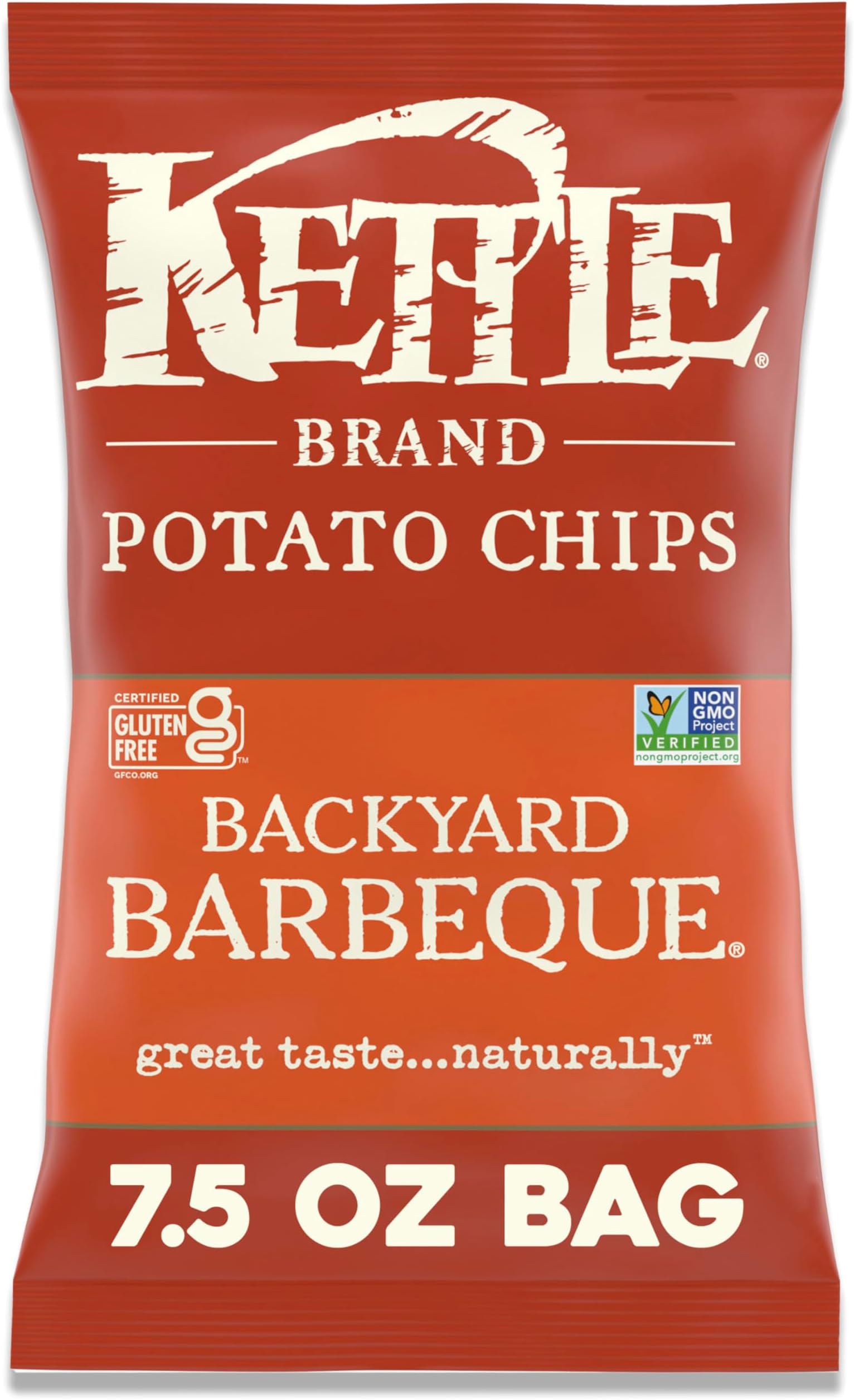 Brand Backyard Barbeque Kettle Potato Chips, Gluten-Free, Non-GMO, 7.5 oz Bag