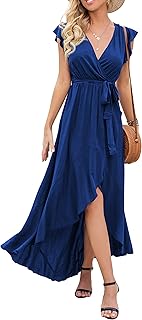 Grecerelle Womens Bohemian Dresses Blue Large