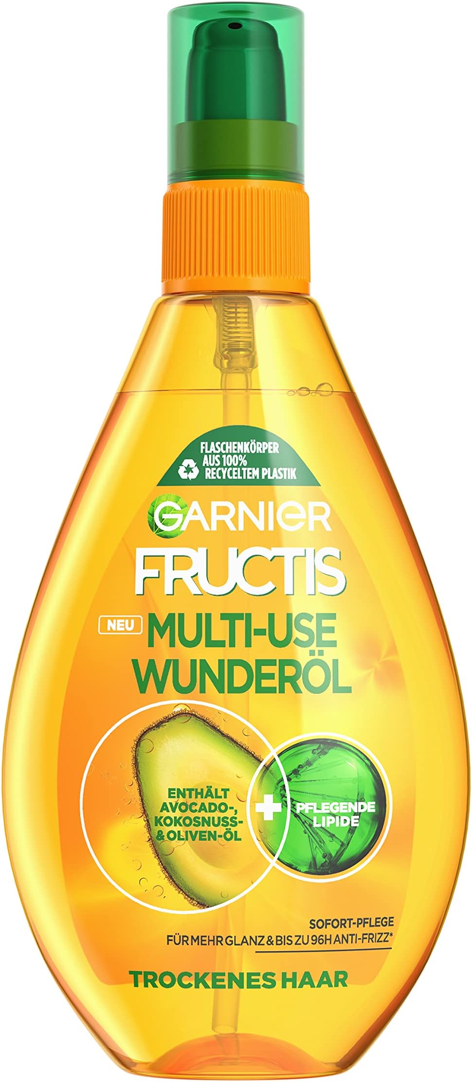 Fructis 3 Wonder Oil for Dry Damaged Hair - No Rinse, Non Greasy, 3 Miracle Oil Repair, 150 ml