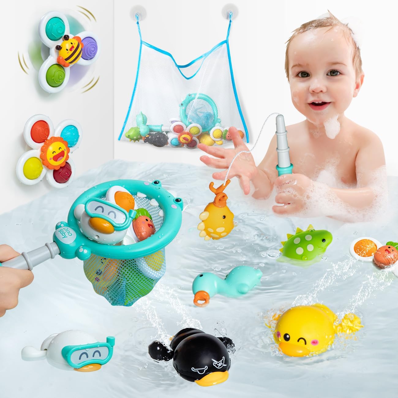 Bath Toys for 1 2 3 Year Old,Toddler Bath Toy for 1-5 Year Olds Boy Girl Gifts,Baby Bath Toy 6 Months Plus,Christmas Birthday Gifts for 1-3 Year Old Girls Boys Toys Age 2 3 4 Kids Bath Toys