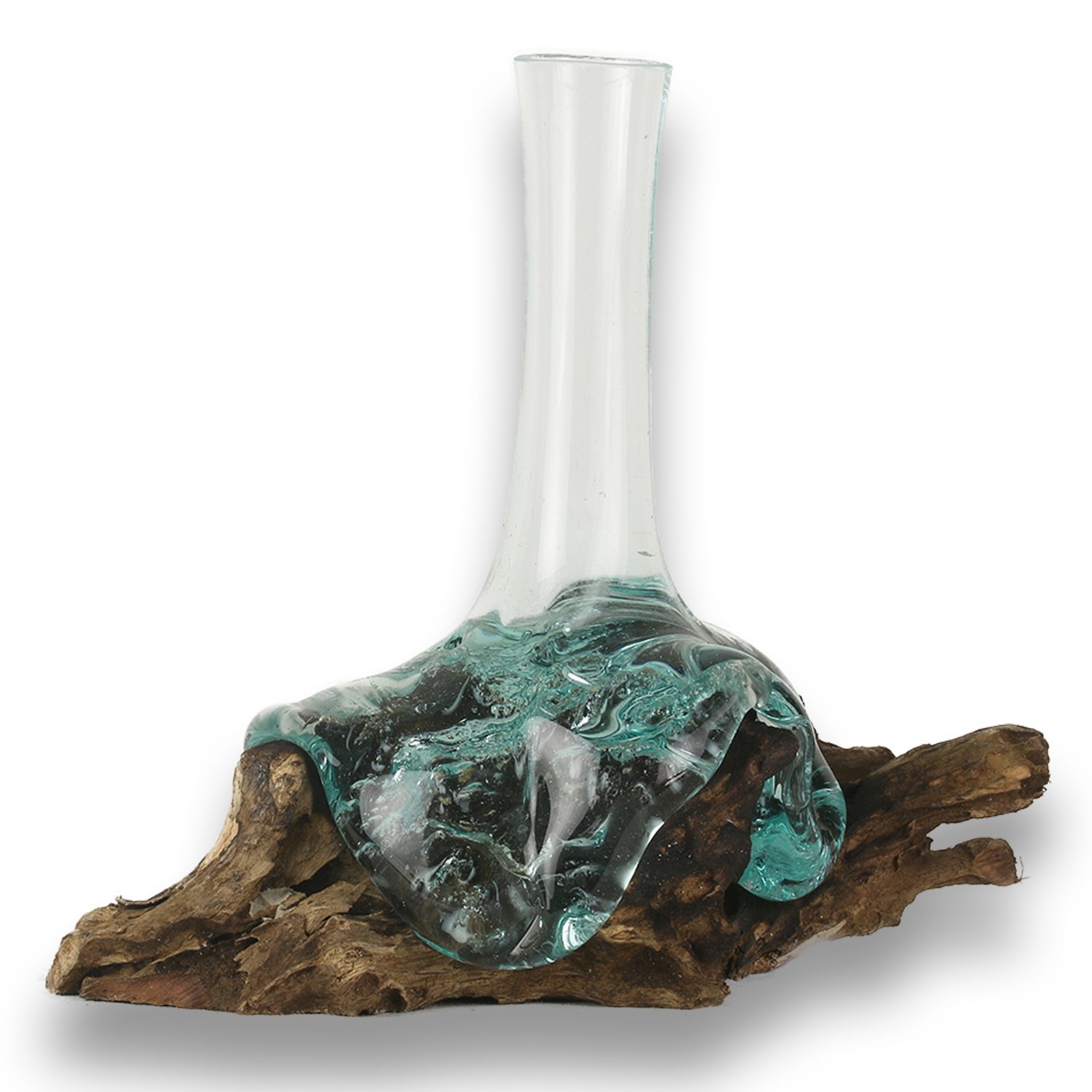 ART-CRAFT Handgemachte Glas Vase auf einem Wurzelholz…Dies i