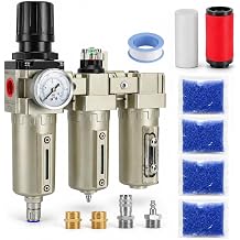 3/4" NPT Industrial Air Dryer for Compressor, 3 Stage Air Compressor Water Separator with Auto Drain, 240 PSI Aluminum Air Compressor Filter Dryer 3/4 for Plasma Cutter & Paint Spraying