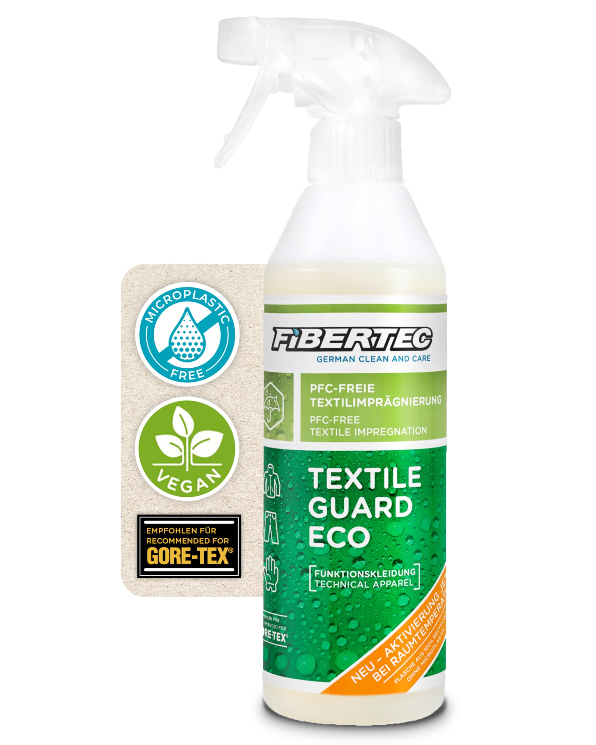 FIBERTEC Imprägnierspray Textile Guard Eco RT – PFAS-freie, 500 ml