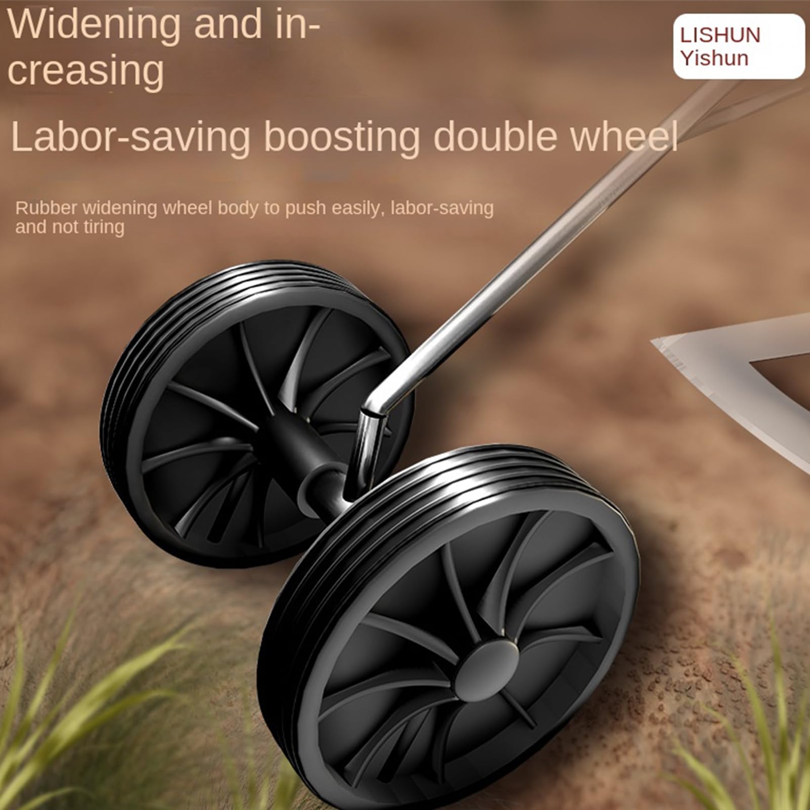 da Giardino Vanghetta aeratrice per il terreno con doppie ruote | Attrezzo manuale per giardinaggio per Uomo, Padre, Nonno, Giardiniere, Agricoltore