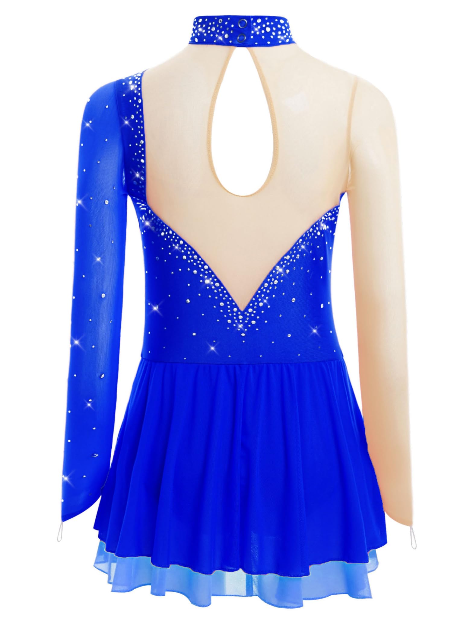 Robe de Patinage Artistique pour Filles Justaucorps Strass Brillants