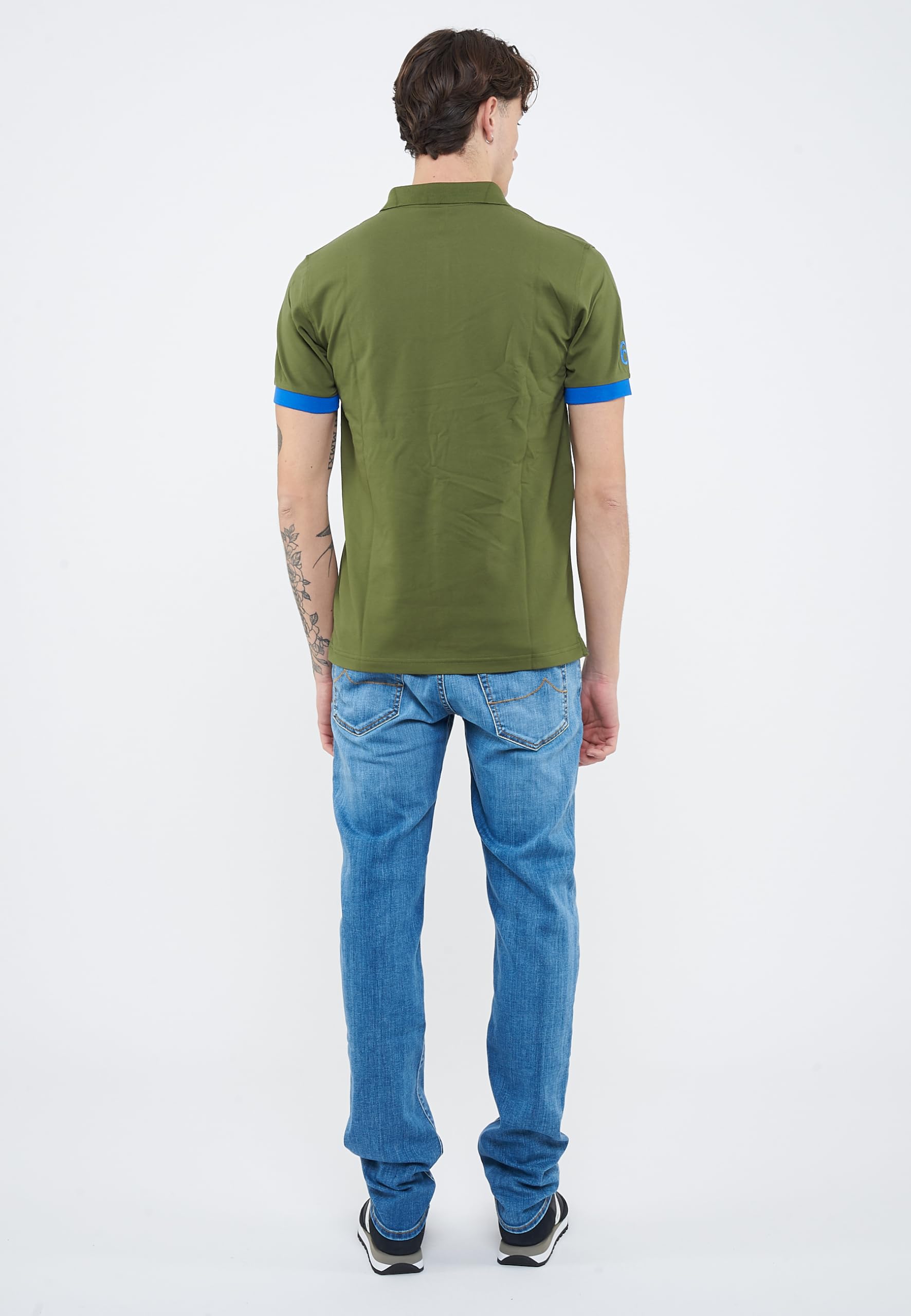 SUN68 Polo con Maxi Logo in Cotone