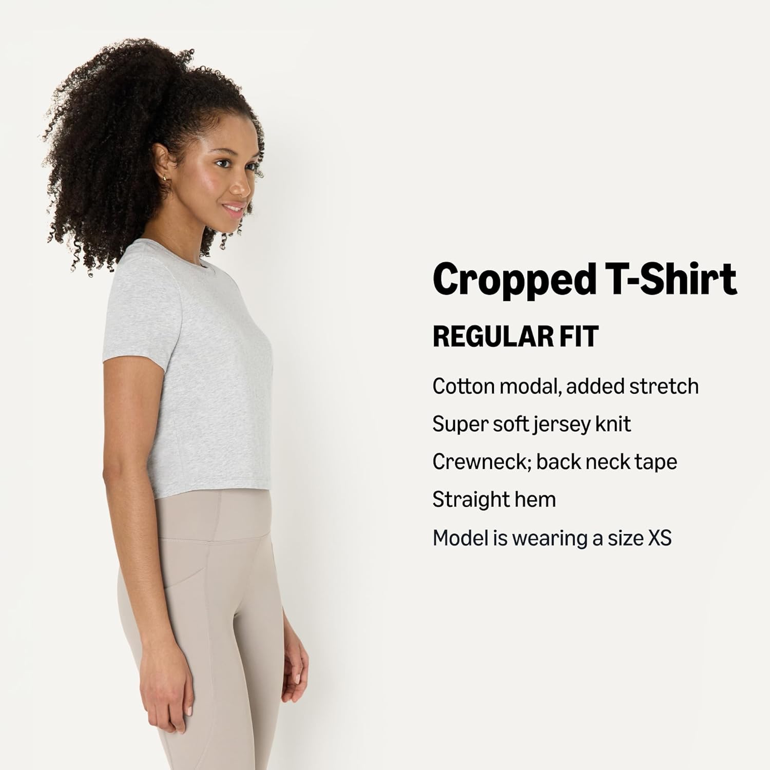 Amazon Essentials Women's Active Soft Cotton Crewneck Short Sleeve Yoga Workout Lightweight Cropped T-Shirt - Image 4