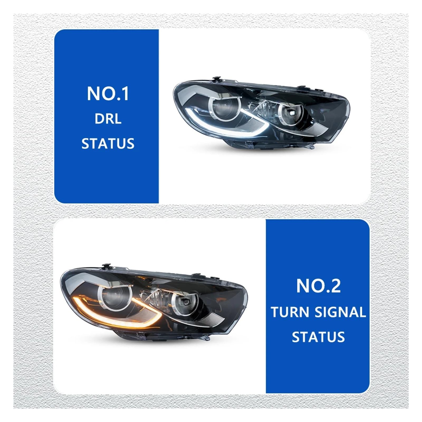 Pasuje do VW Scirocco 09-17 RHD LHD styl pełna dioda LED DRL reflektor samochodowy montaż sygnału akcesoria samochodowe zmodyfikowana lampa gorące reflektory(Alogen,Left steering wheel)