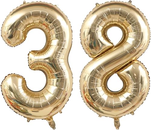 Miniatura 13 de 40 Inch Light Gold 18 Number Balloons White Gold Giant 18 Foil Mylar Helium Large Digital Balloon Champagne Gold Birthday Numbers Jumbo Balloons