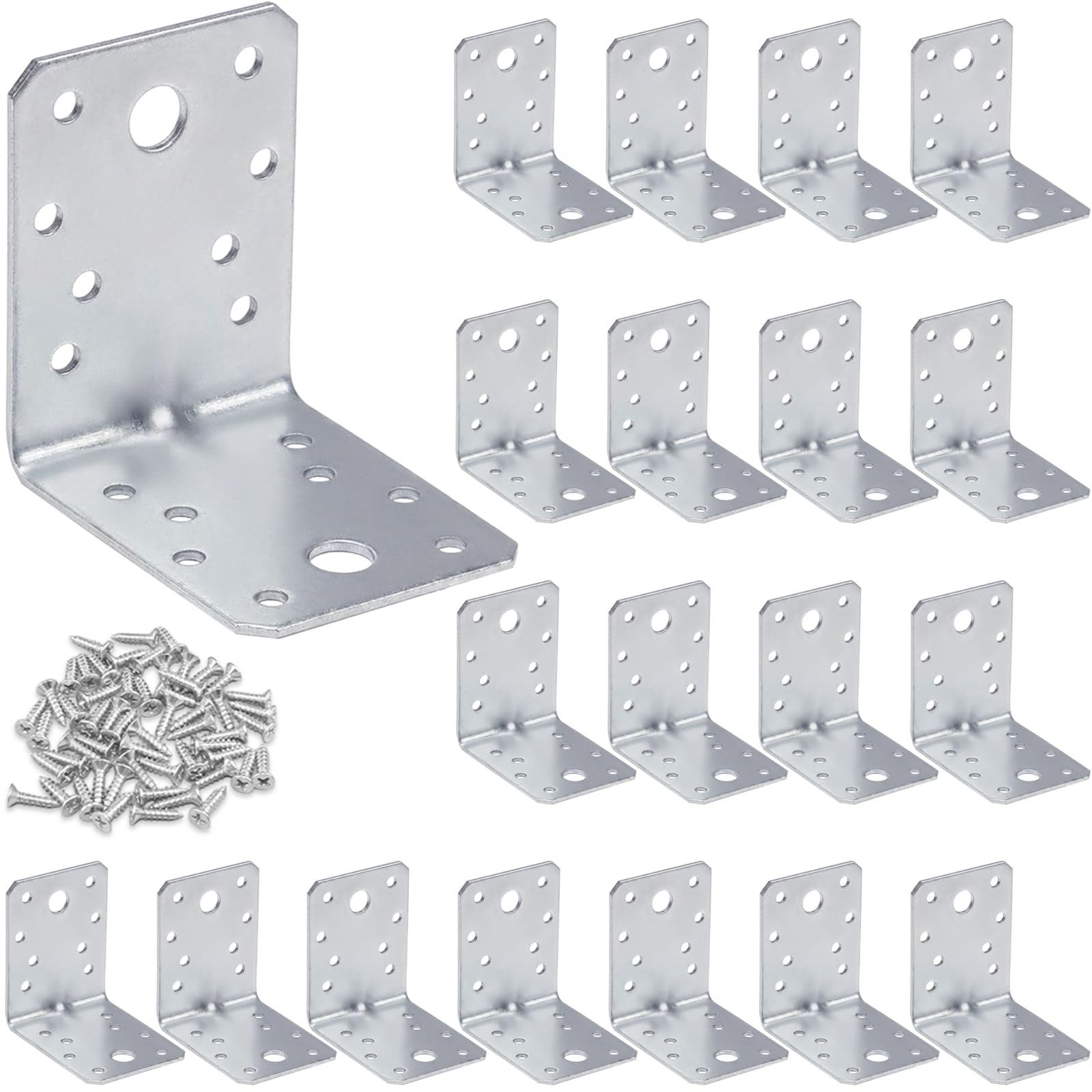 Hzxy L Brackets for Wood, 10 x Metal Right Angle Corner Brackets 70x70x55mm