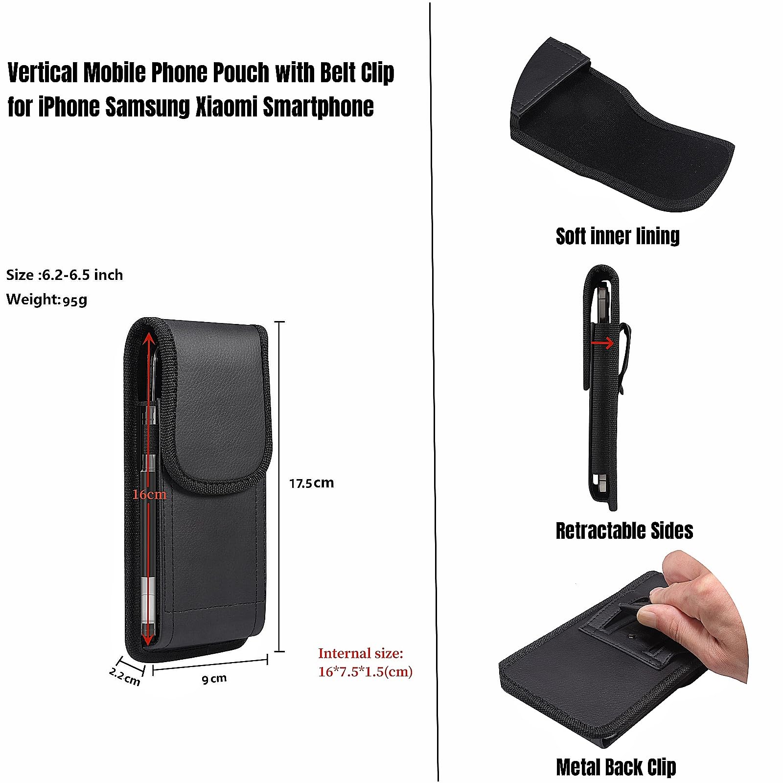 Porta Cellulare Fondina da Cintura Telefono Custodia Clip Portatelefono da Cinta per Samsung Galaxy A9 A8 A7 A6 Plus 2018 A5 2017 A81 A71 A70 A53 A52 A52S 5G A51 4G A50
