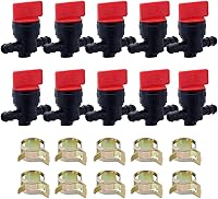 HIPA 10-Pack 1/4" Inline Fuel Shut-Off Valve for John Deere Kohler Kawasaki Lawn Mowers - Replaces 494768 493960 698183