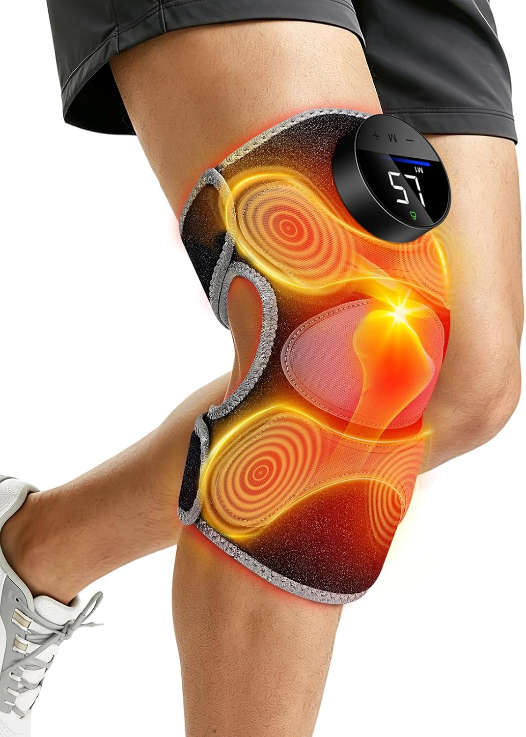 3-in-1 Red Light Therapy Knee Massager with Heat & 4 Vibration Motors