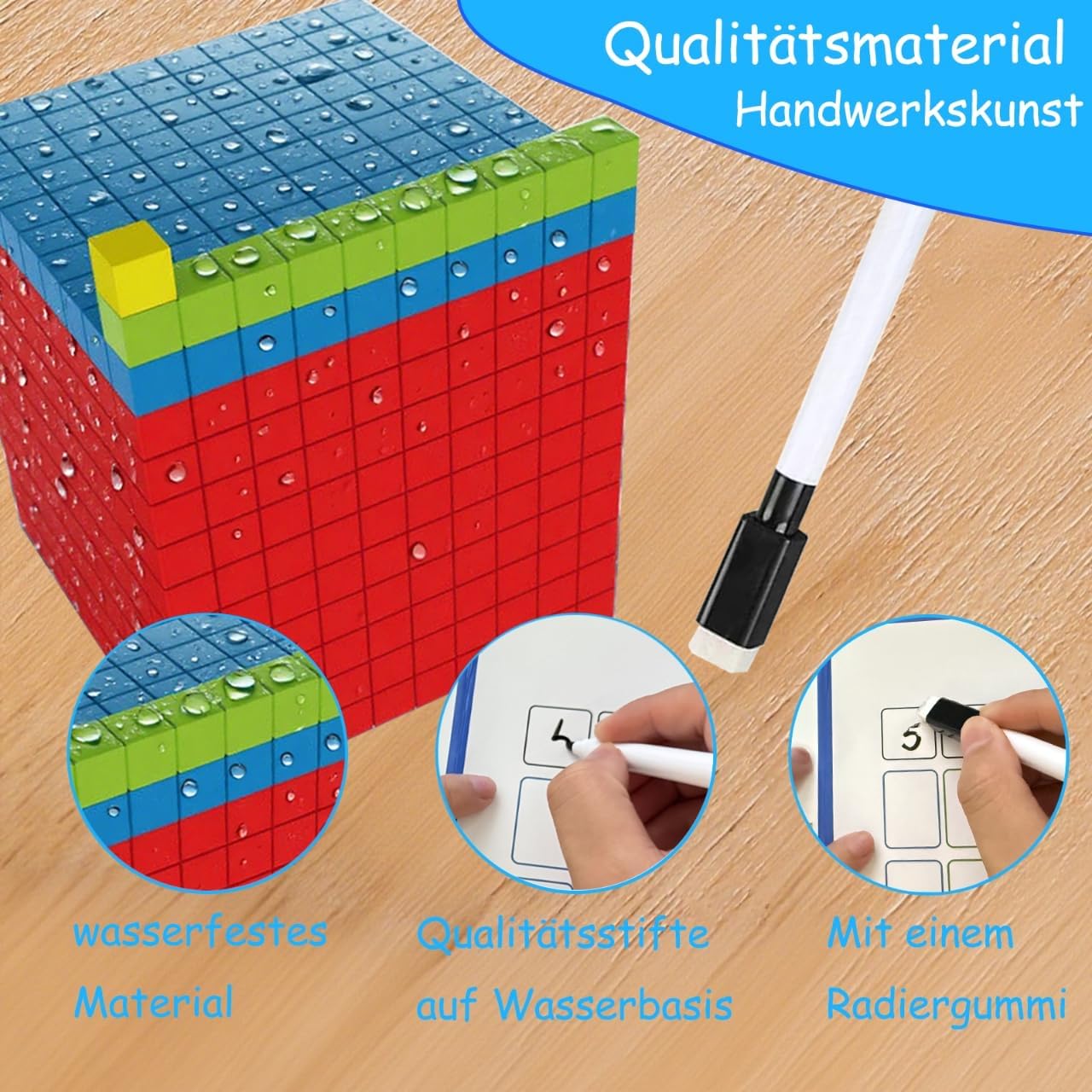 Base Ten Blocks for Math, Place Value Blocks, Base 10 Math Manipulatives for Kids, Plastic Math Cubes, Number Blocks, Math Counting Cubes for Kindergarten 1st-3rd Grade, 137 Pcs