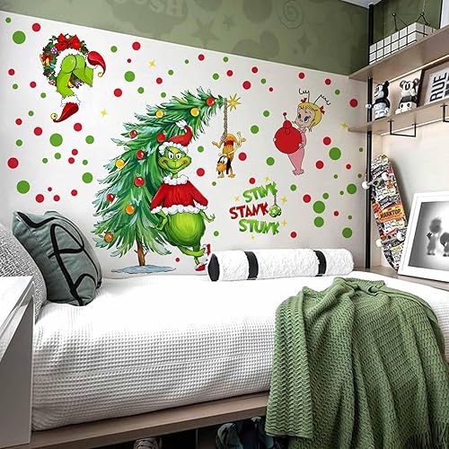 Miniatura 4 de Calcomanías de pared con texto en inglés "Merry Christmas", reutilizables, 3D, autoadhesivas, para fiestas, decoración de fiesta de Navidad, hogar,