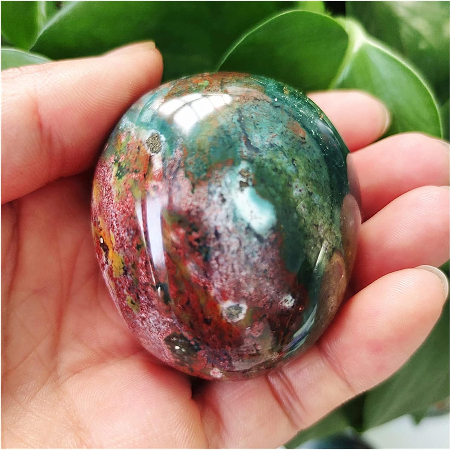 FidemM Natural Crystal Rough Natural Stone Marine Jasper Palm Healing Crystals Decorative Collection Stones and Crystals (Color : A160 104g)