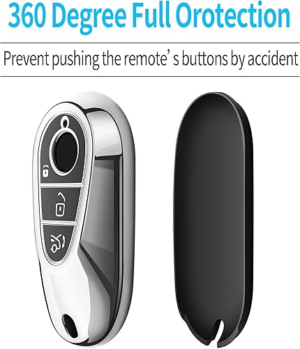 Miniatura 3 de Autophone Funda para llavero de Mercedes Benz con llavero TPU suave de protección de 360 grados para Mercedes Benz Clase S Clase E Clase E 2020-2022