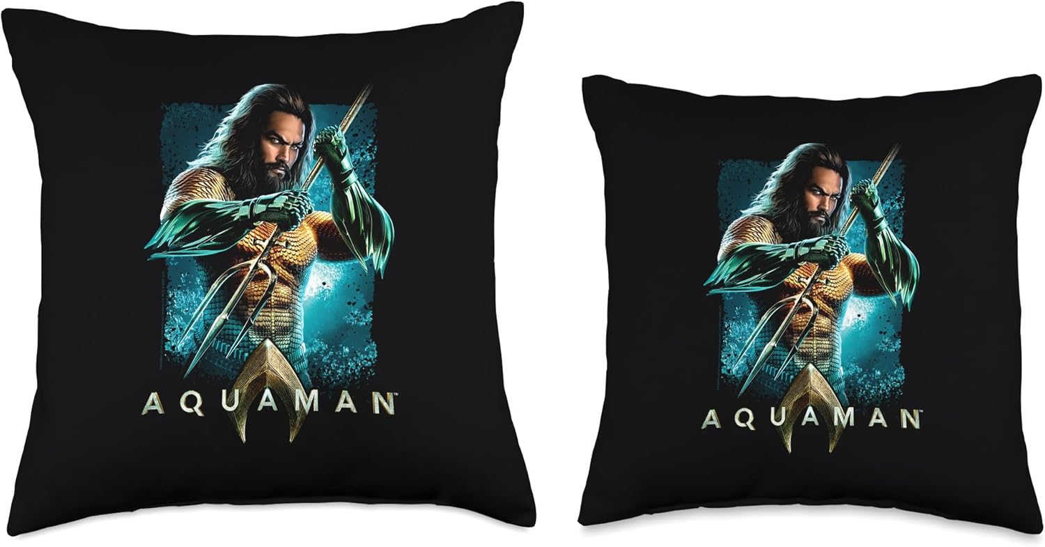 Aquaman Movie Trident Throw Pillow