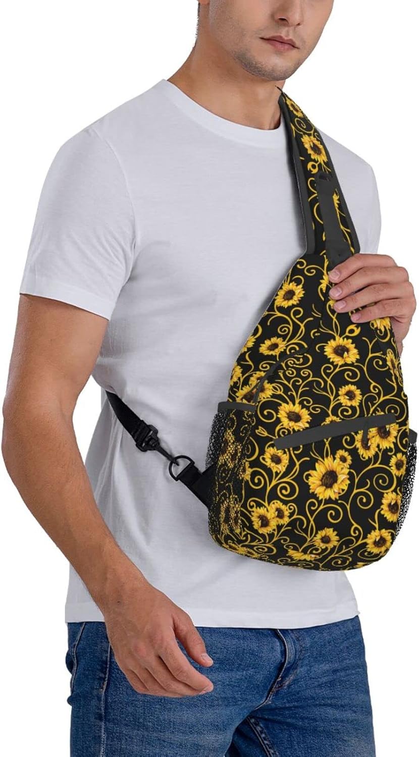 Sunflower Sling Bag Travel Sunflower Crossbody Bag Chest Daypack Hiking Shoulder Bag For Men Women - Image 7