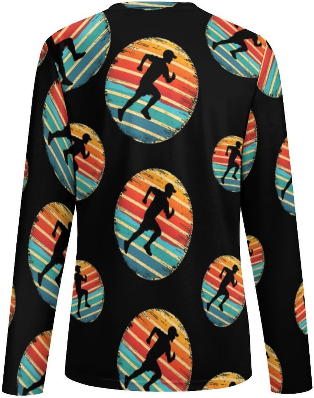 Sunset Runner Women's Pajama Top Sleepwear Pajamas Sleep T-Shirt Long Sleeve Shirt Crewneck Tee