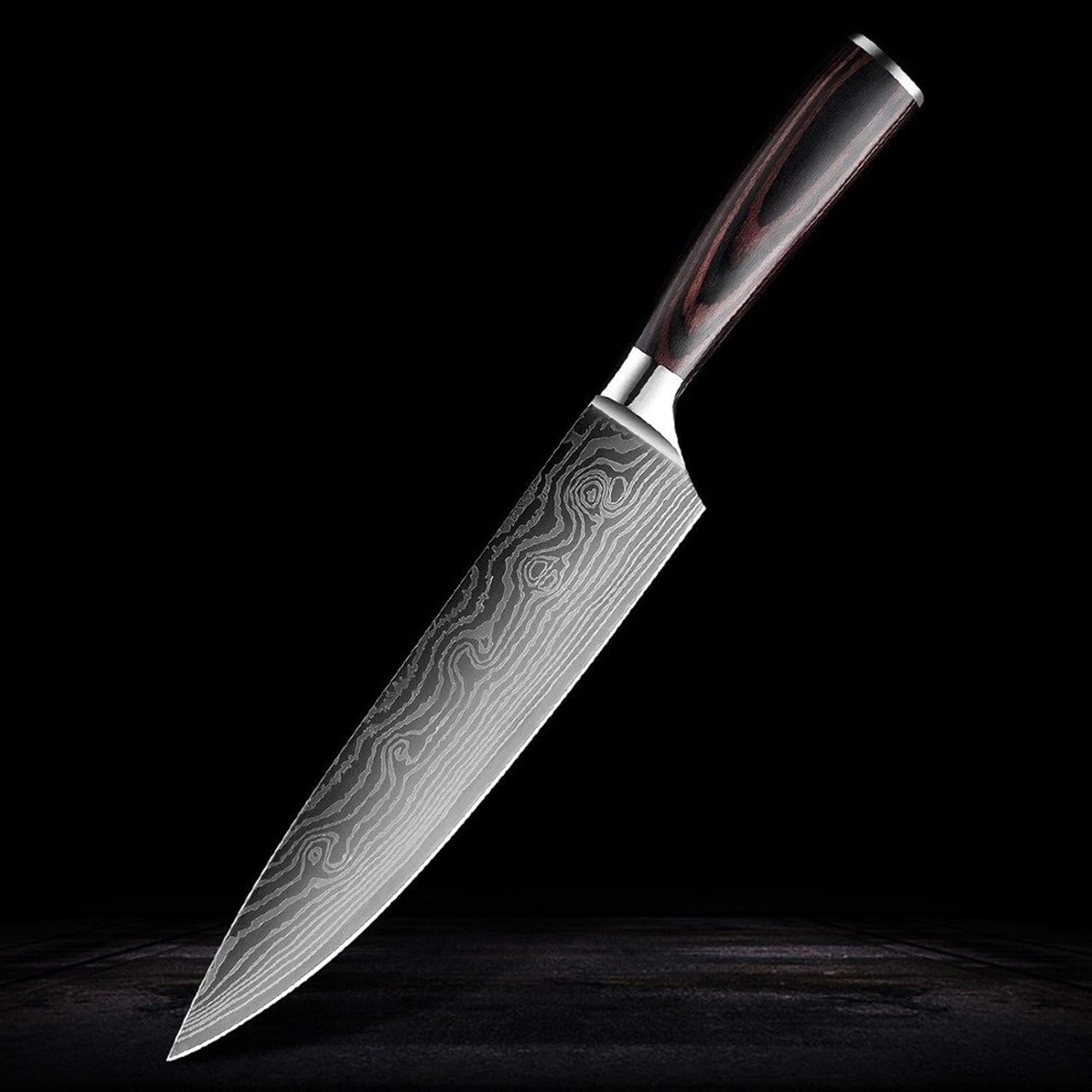 Stainless steel kitchen knives set Japanese chef knife Damascus steel Pattern Utility Paring Santoku Slicing knife(8 in chef knives)