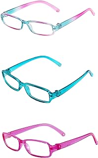 American Fashion World 3 Pairs of Multicolored Rectangle Glasses Made to fit 18 inch Dolls
