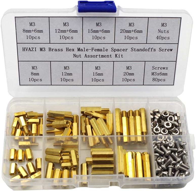 HVAZI M3 Brass Hex MaleFemale Spacer Standoffs Screw Nut Assortment Kit, Set Screws Amazon Canada