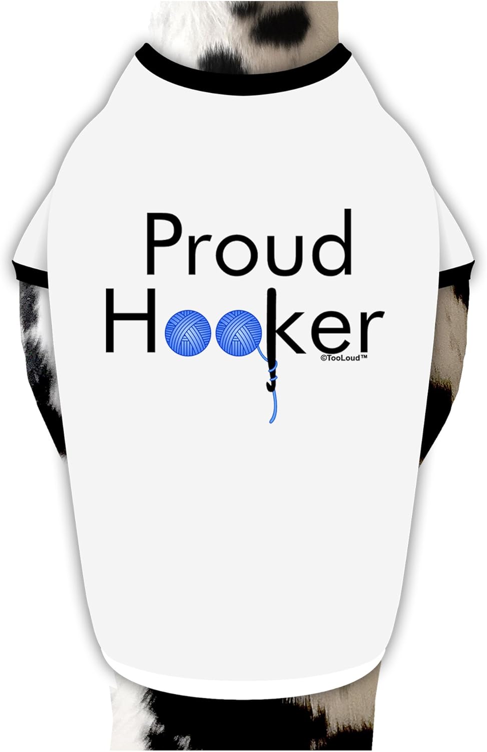 TOOLOUD Proud Hooker Dog Shirt White with Black Medium