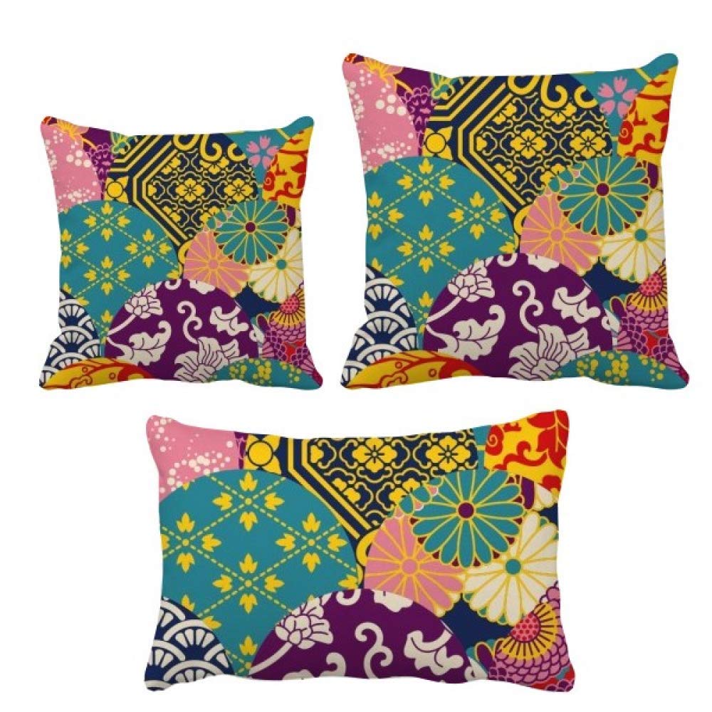 Parure de coussin fleurs style japonais pour salon zen