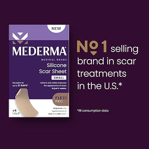 Miniatura 6 de Mederma El gel para cicatrices trata cicatrices viejas y nuevas, hojas de silicona para cicatrices de 0.70 onzas que mejoran la apariencia de las