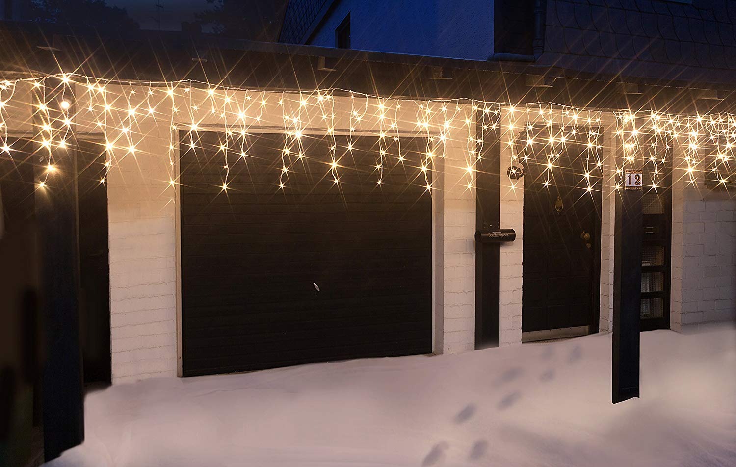 LED Eisregen-Lichterkette 960 warmweisse LEDs 24,0m Außen + Innen