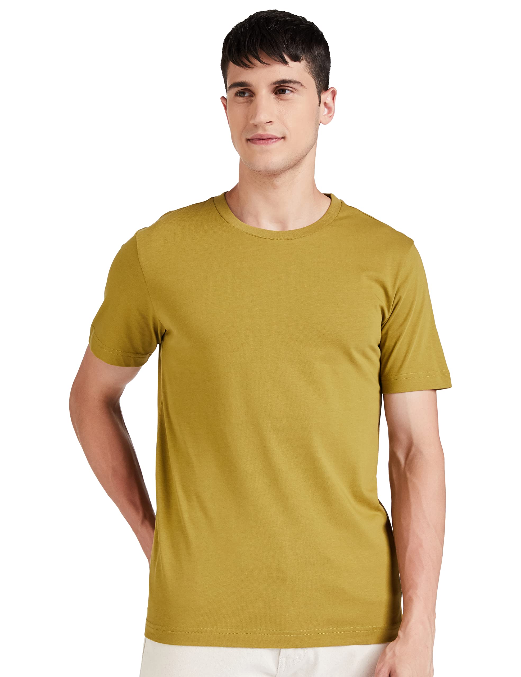 Amazon Brand - SymbolMen's Solid Cotton T Shirt | Round Neck | Half Sleeve | Plain-Regular Fit (Available in Plus Sizes)