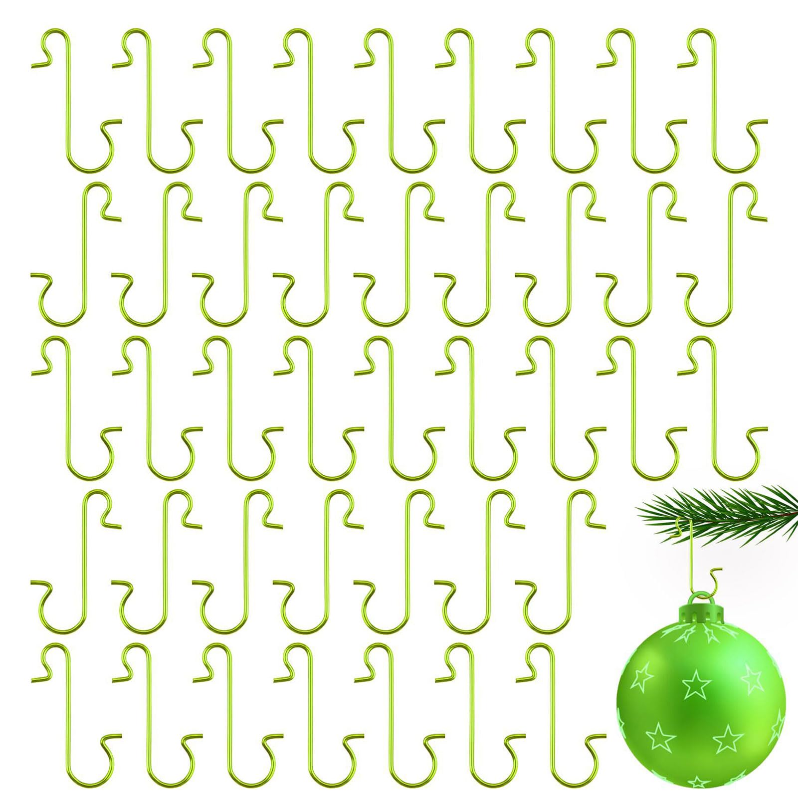 Hsioluted 100pc Ornament Hooks Metal Wire Hook Christmas Ornaments Hangers for Christmas Tree Decoration Home New Year Party Decor S Shaped Hooks for Ornaments