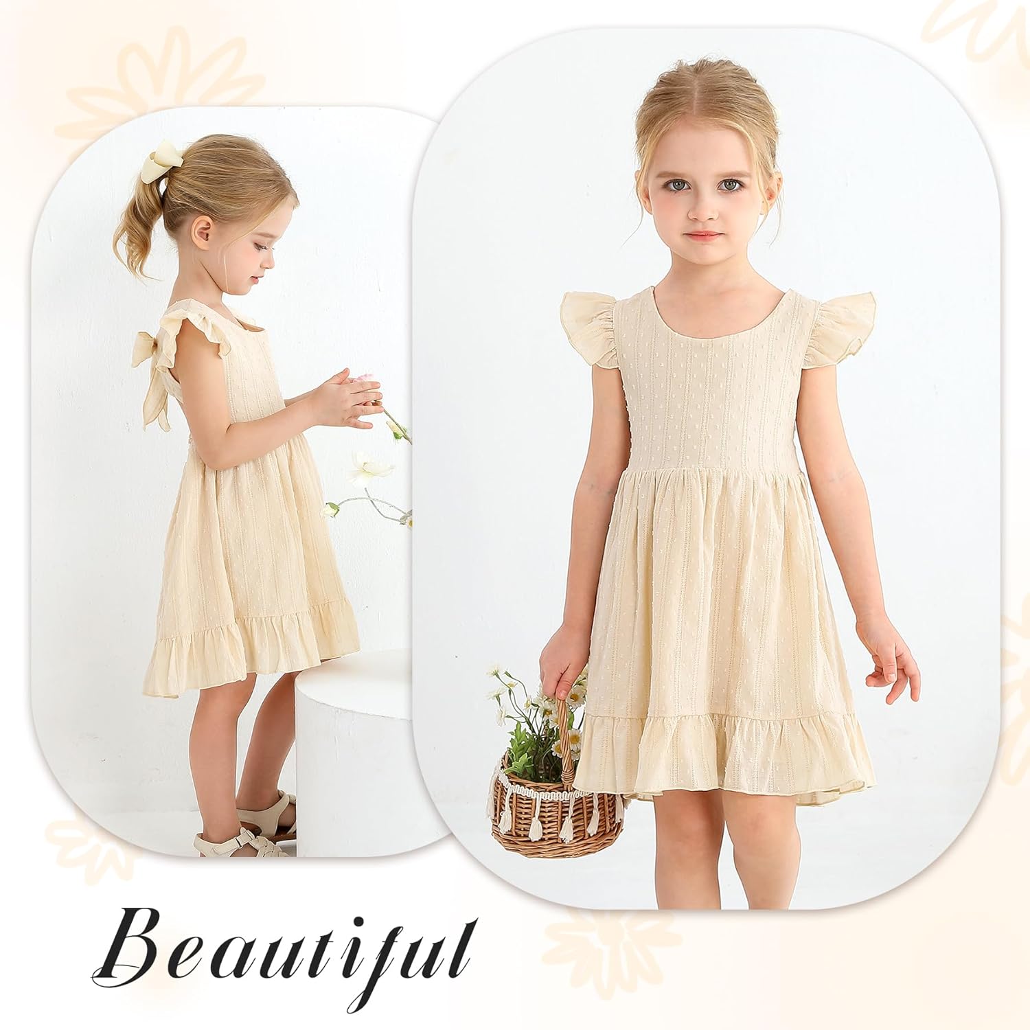 Toddler Girl Summer Dress Outfits Backless Bow Family Photo Sundress Dresses Clothes for Baby Girls - Image 3