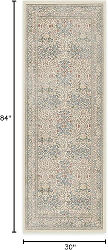 Vista 125 de RUGGABLE x Morris & Co Tapete prémium de pasillo lavable, para pasillo, cocina, entrada, sala de estar, dormitorio u oficina, con base Madreselva