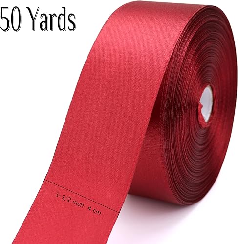 Miniatura 287 de Cinta de oro rosa de 1-1/2 pulgadas, para envolver regalos, 50 yardas, corona de fiesta de boda, costura, accesorios para el cabello, decoración